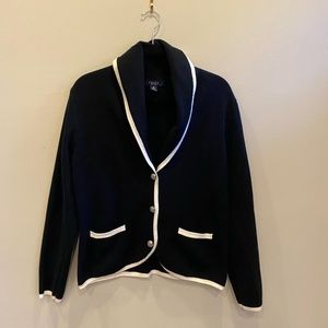 Chaps Black and White Blazer Cardigan